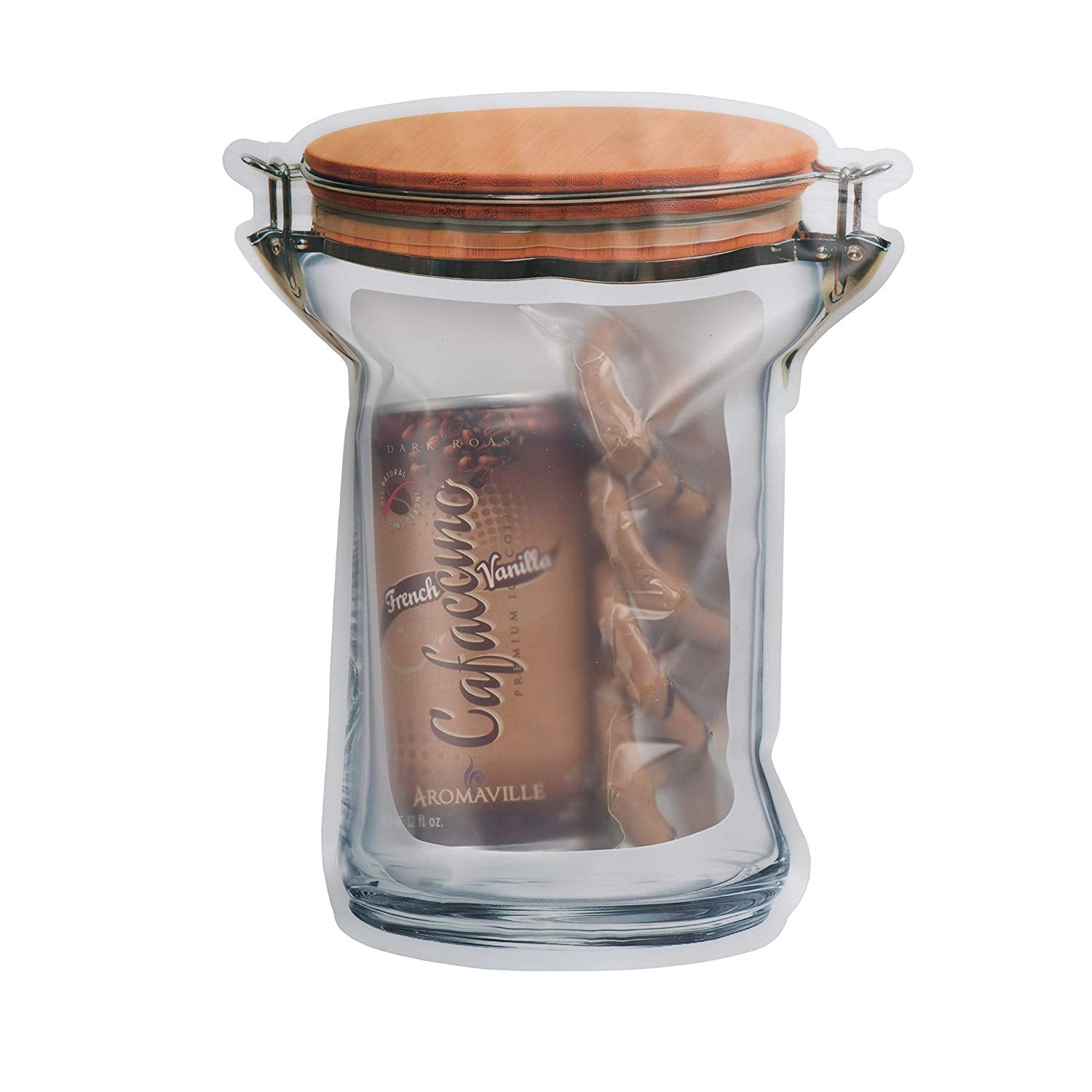 Jar Shape Airtight Bag Wood 7.25"X9.5" Pack of 10